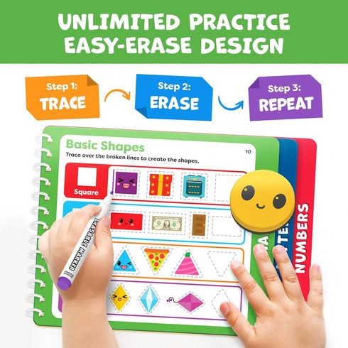 3-5 4 3 4 Preschool Learning Activities - Letter Tracing Books for Kids Ages - Toddler Handwriting Practice - Learning