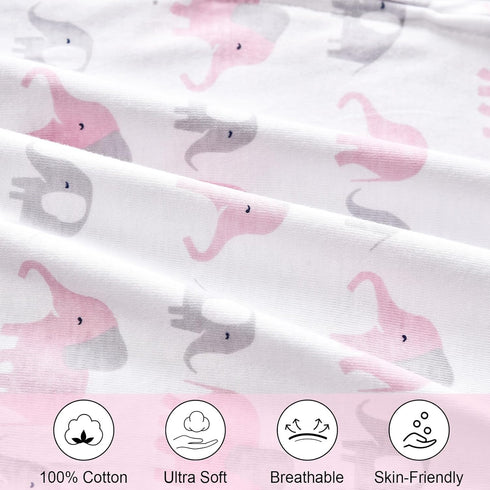 PHF 100% Cotton Baby Sleep Sack, 0-6 Months, 2-Way Zipper Infant Sleeping Sack for Boys & Girls, 2 Pack