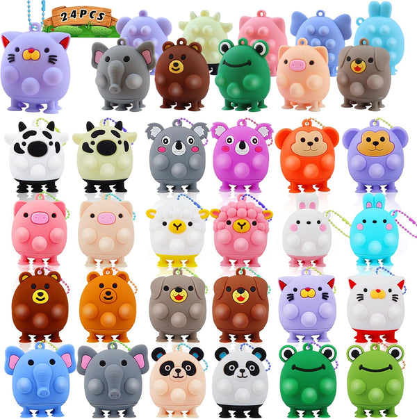 ChildFun 24 PCS Party Favors for Kids,3D Animal Pop Toys,Goodie Bags Stuffers