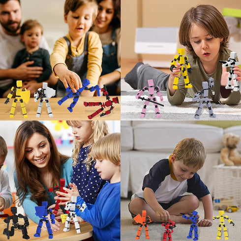 zumelio 4PCS T-13 Set, Dummy 13 Mini Titan Action Figures Assembly Completed Luck Robot Action Figure Toys for Boys