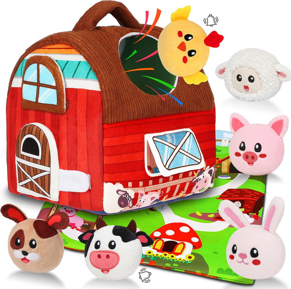 Avesa Baby Toys 6-12 Months - Soft Barn Toy with Stuffed Farm