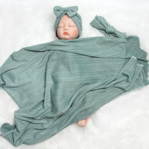 Reborn Baby Dolls Clothes Swaddle Blanket Set, 4 Pieces for 17-22 Inch Dolls, Girl Fake Baby
