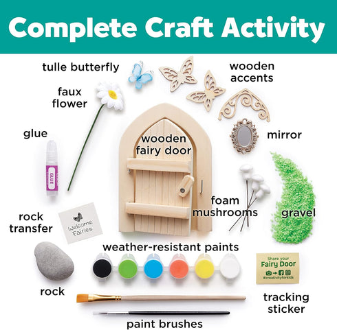Creativity for Kids Butterfly Fairy Door Kit - Painting Arts and Crafts for Kids, Creative Gifts for Age 6-7+