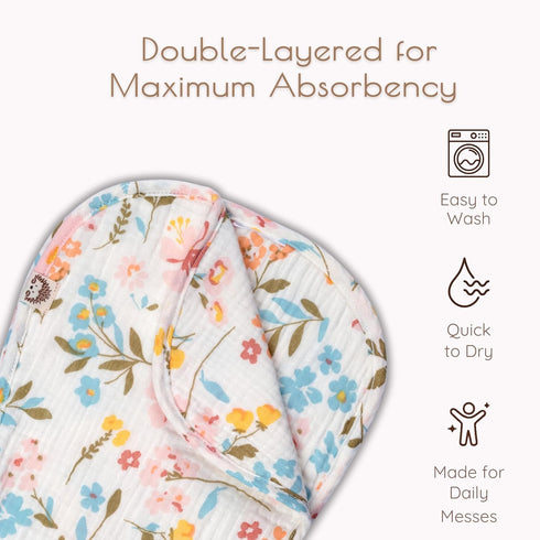 Set, 6 Pack 20"x9" 100% Set Muslin Burp Cloths for Baby Girl Cotton Burp Cloths Baby Girl, Large Absorbent Burping