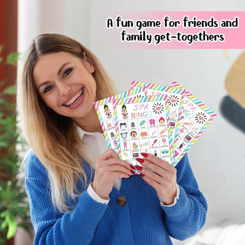 Qssfdgg 24 -03 Spa Party Bingo Cards, Player Beauty Themed Party Bingo Game for Family Adult, Sleepover Party Favor
