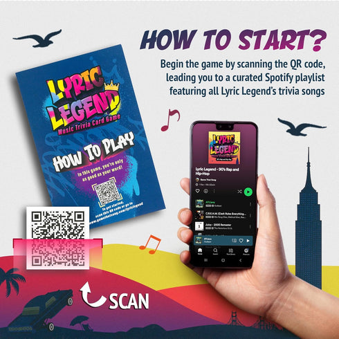 Lyric Legend - 90's Hip-Hop and Rap Trivia Game for Adults and Family - The Song Lyric Card Game