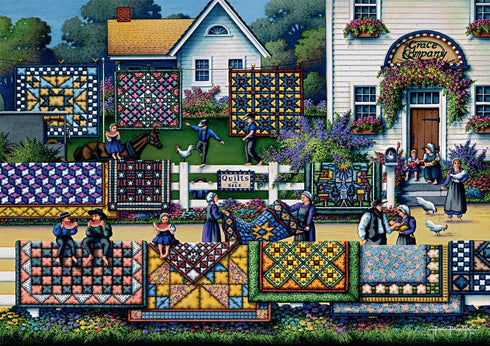 Buffalo Games Dowdle Amish Quilts Jigsaw Puzzle, 300 Pieces for Adults 14+, Perfect for Game Nights, Size 21.25 x 15.00