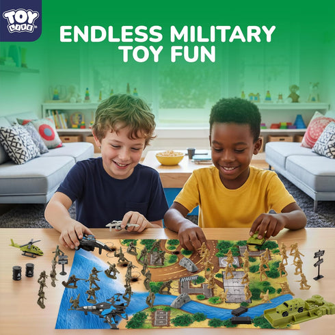 Playset- Playset 4-12 TOY Life Army Men Army Men Action Figures, Toy Soldiers for Boys, Plastic Green Army Men