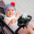 GQIRIL 4-in-1 Universal Stroller Snack Tray - Clip on Strollers Cup and Phone Holder Attachment Accessories, Double