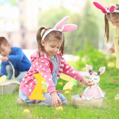 Ballerina Doll Easter Stuffed Animal Bunny Plush Animal Doll, Plush Rabbit Toy Bunnys Stuffed Animals for Girls Easter