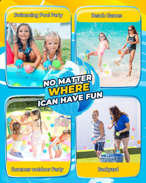 SOPPYCID 20PCS Reusable Water Balloons, Pool Beach Toys for Kids, Summer Outdoor Water Games for Kids Adults