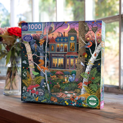 1000 23" 23" eeBoo Piece Puzzle - Alchemist's Forest Jigsaw Puzzle for Adults, Square x Made with Recycled Board