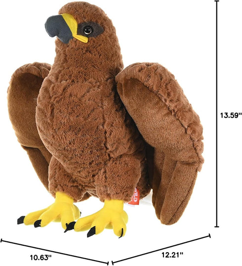 12 inches, Wild Republic Golden Eagle, Cuddlekins, Stuffed Animal, Gift for Kids, Plush Toy, Fill is Spun Recycled