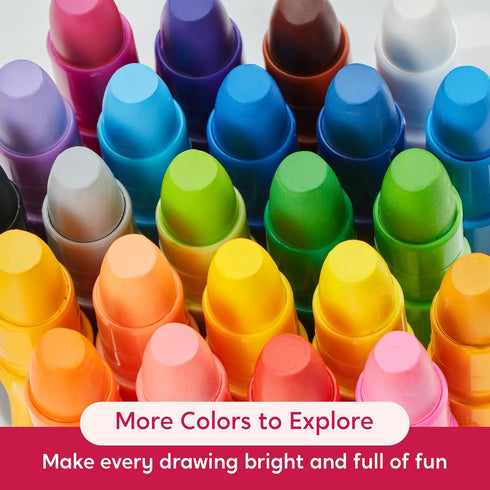 24 3 SYNCFUN Pcs Twistable Silky Crayons, Washable Crayons for Paper, Easy to Hold & Quick-Drying Art Supplies