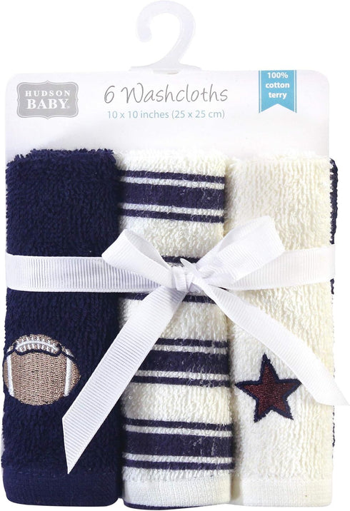 Pack Super Soft Cotton Baby Washcloths - Football Design, One Size Value