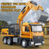 Excavator Toy Metal Cab, Big Digger Toys for Boys with Lights Sounds and Working Movable Parts, Friction Powered