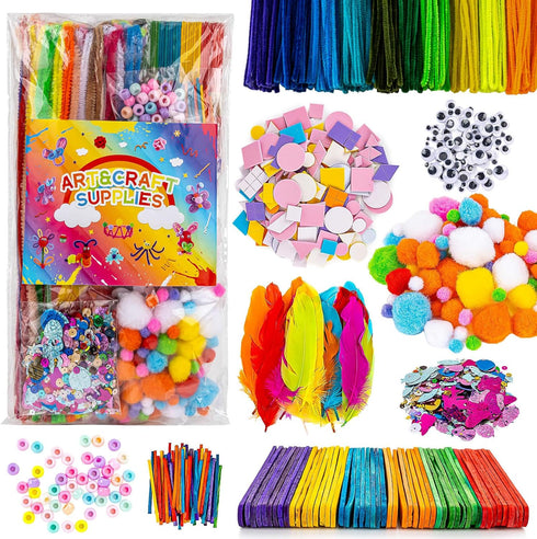RAINFLOW 1700+ Arts & Crafts Supplies - Craft Kit,Supplies & Materials Set for