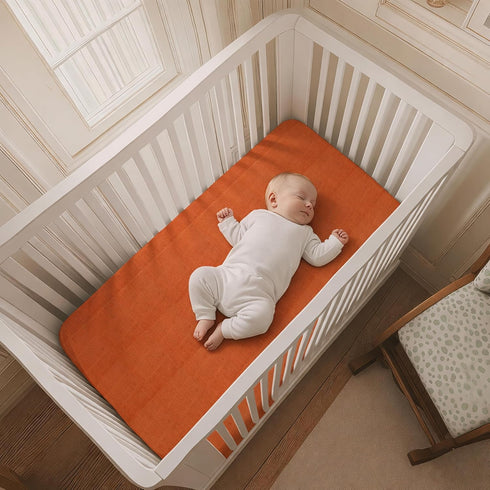 100% 52"x28", 2 Pack Salt Earth Organic Cotton Muslin Standard Fitted Crib Sheet for Boys, Girls & Toddlers Soft