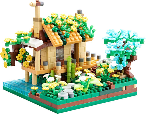 Architecture Port Cabin Building Set Model Kit - 600 PCS Mini Blocks with 2 Figures, Gift for Kids and Adults