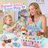 3 4 5 6 Atoylink Wooden Ice Cream Toys for Kids Pretend Play Food Toys with Scoop & Menu & Fake Money, Ice Cream Cart