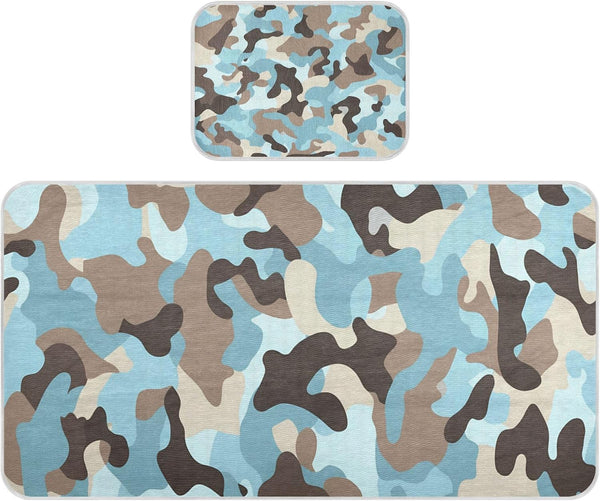 SyXIOP Camouflage Blue Cooling Baby Crib Mattress Cover 28" x 52" Absorbent Mattress