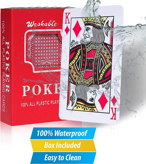 ZONETECH Game Station Set - 2 Pack with Waterproof Playing Cards for Pool or Beach (Blue/White)