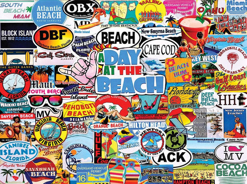White Mountain Puzzles A Day at The Beach, 1000 Piece Jigsaw Puzzle
