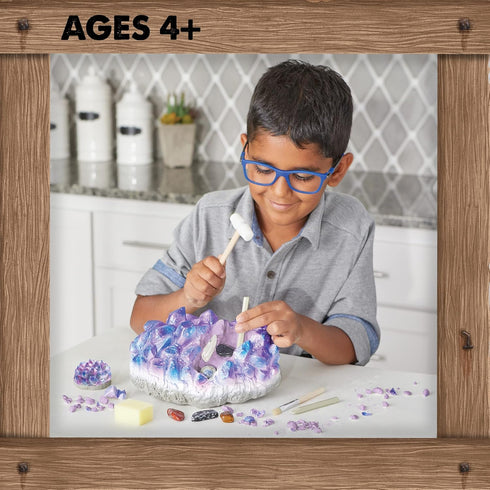 12 1 4+ MindWare Dig It Up Giant Gem Discovery Kit - Gemstone Dig Kit Offers Geology for Kids with Real Polished Hidden