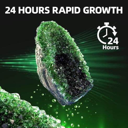 24-Hour 8-12,Geology GobiDex Geodes Crystal Growing Kit for Kids, Fast Crystal Growth, Science Experiments Kit