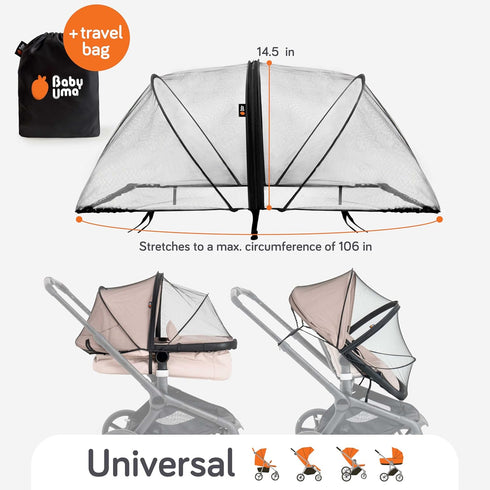 3D Baby Uma Baby Mosquito Net for Stroller - Universal Stroller Mosquito Net Cover, Breathable & Tear-Resistant Mesh
