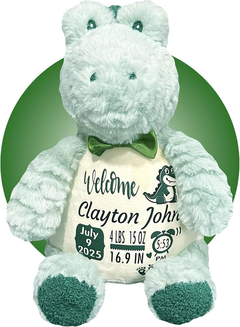 Birth Stat Stuffed Animal - Birth Announcement Stuffed Animals - Personalized Baby Boy Gifts Birth Information Plush