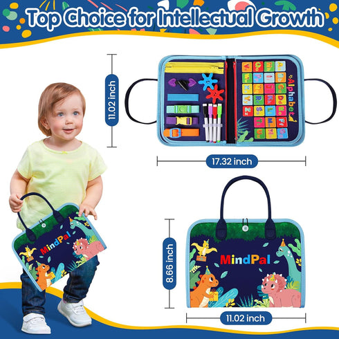 MindPal 3 3+ Busy Board, Montessori Toy for Over Year Old, Toddlers Educational Activity Developing Sensory Board