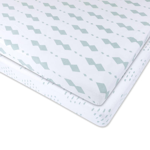 Pack Set Changing Pad Cover and n Play Sheet Bundle (Sage Diamond Collection)