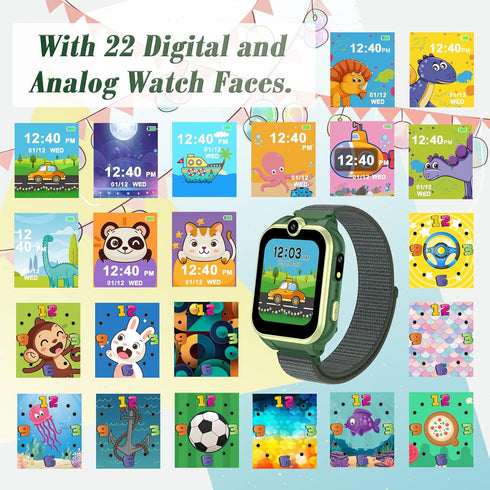 Kids Smart Watch for Girls and Boys - Dual Camera Touchscreen Smart Watch with 18 Games and Music Player
