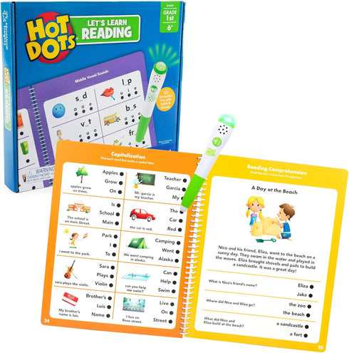 Educational Insights Hot Dots Let's Learn 1st Grade Reading Activity Workbook for Ages 6-7