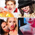 Set 8 4 BBTO of Vampire Teeth Size Halloween Cosplay Fangs Fake Teeth with Tooth Pellets Adhesive Installation Tools