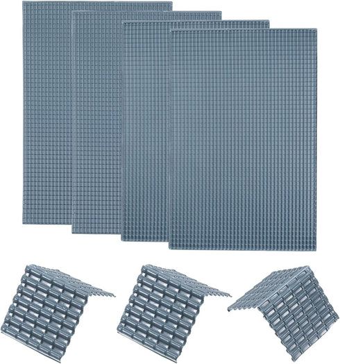 MECCANIXITY Mini DIY Tiles Model Building Set, PVC Miniature Roof Tiles for Model Building Dolls Houses Garden Sand
