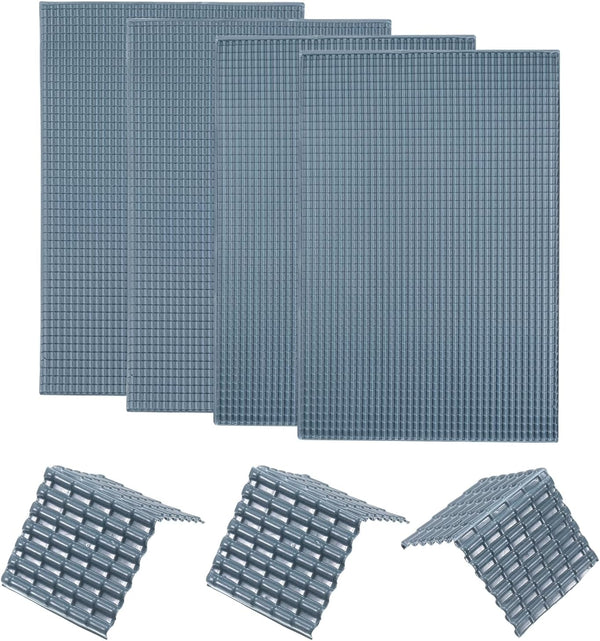 MECCANIXITY Mini DIY Tiles Model Building Set, PVC Miniature Roof Tiles for Model Building Dolls Houses Garden Sand