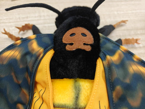 FRANKIEZHOU Simulation Deaths Head Hawk Moth Stuffed Animal - Yellow 25", Lifelike Plush Toy for Kids