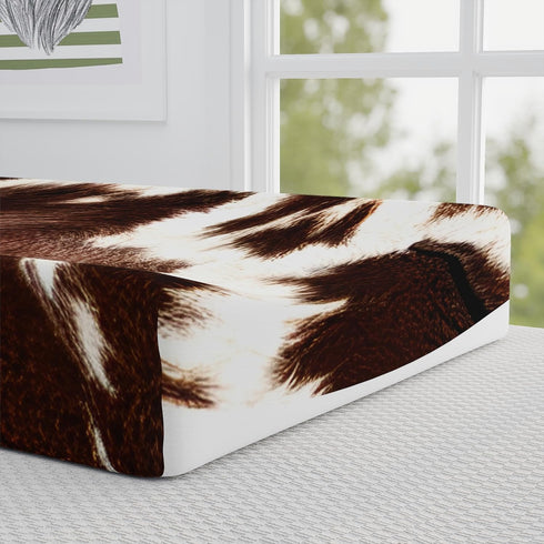 Cowhide Baby Changing Cover, Baby Shower Gift, Western Baby Decor, Cowprint Changing Pad, Cowprint Nursery Decor