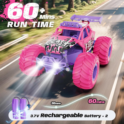 20KM/H 6-8 8-12, Remote Control Car, All Terrain RC Cars with Speed Switch RC Truck with LED Headlight and Rechargeable
