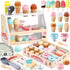 WHOHOLL Wooden Ice Cream Toys Kids Play Store Pretend Toy for Toddlers,