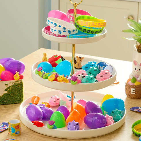 100 JOYIN Pcs Prefilled Easter Eggs With Assorted Toys Plus Stickers Inside, Stuffed Eggs with Diverse toys for Easter