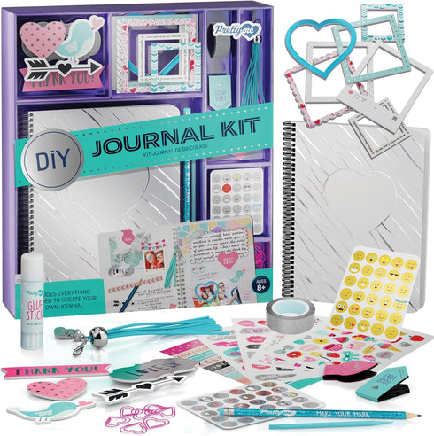 Pretty Me 8-14 Set DIY Journal Kit for Girls - Gift for Year Old Girl - Cool Birthday Gifts Ideas for Teens - Fun, Cute