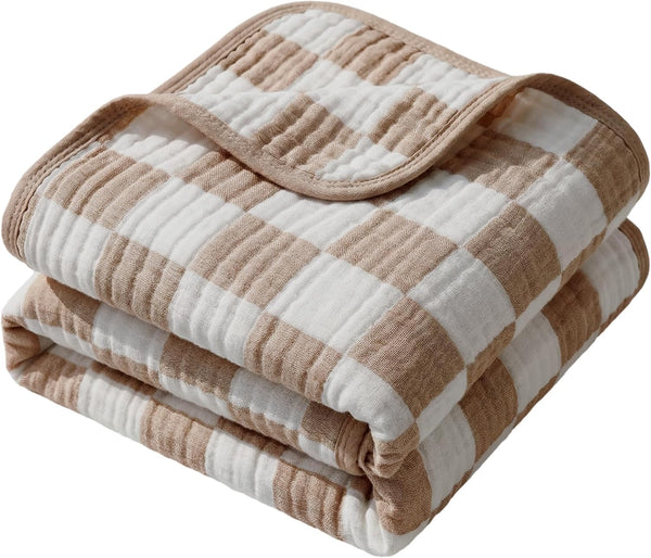 6-Layer Muslin Toddler Blanket - Made with Organic Cotton, Large 50x60 Crib