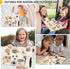 RIANEAN 1 2 3 4 1-3 Montessori Busy Board for Toddlers Year Old, Wooden Sensory Toys, Preschool Learning Activities