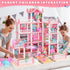 GirlDiary 4-Story 11 4 Set 3 4 5 6 7 8+ Doll House, Dream Dollhouse for Girls Pretend-Play DIY Dollhouse Kit - Rooms
