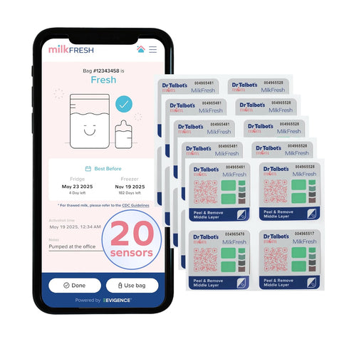 Dr. Talbot's Mom MilkFresh Breastmilk Freshness Sensors - Pairs with App to
