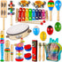 LOOIKOOS Toddler Musical Instruments,Wooden Percussion Instruments Toy for Kids Preschool Educational Musical