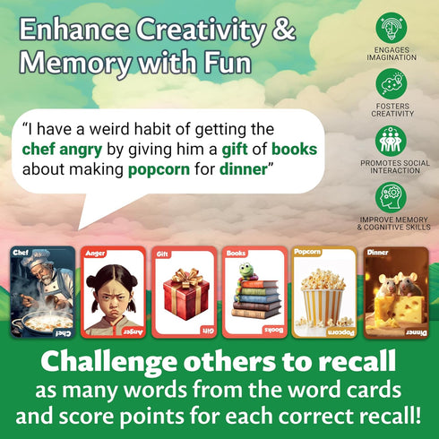 TaleOrMem Card Game - Storytelling & Memory Party Game for 3-8 Players, Family Game Night, 40 Min Playtime